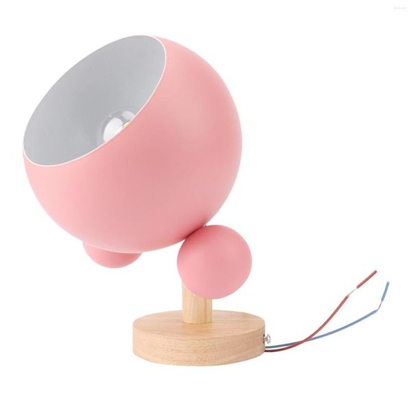 Lampada da parete in legno stile nordico comodino semplice luce solida camera da letto camera dei bambini studio balcone scale rosa