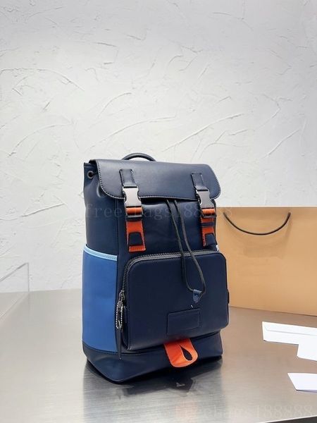 Borsa da viaggio di lusso Zaino blu Zaino di design impermeabile di grande capacità per esterni Porta zaini eleganti Borsoni classici per uomo e donna