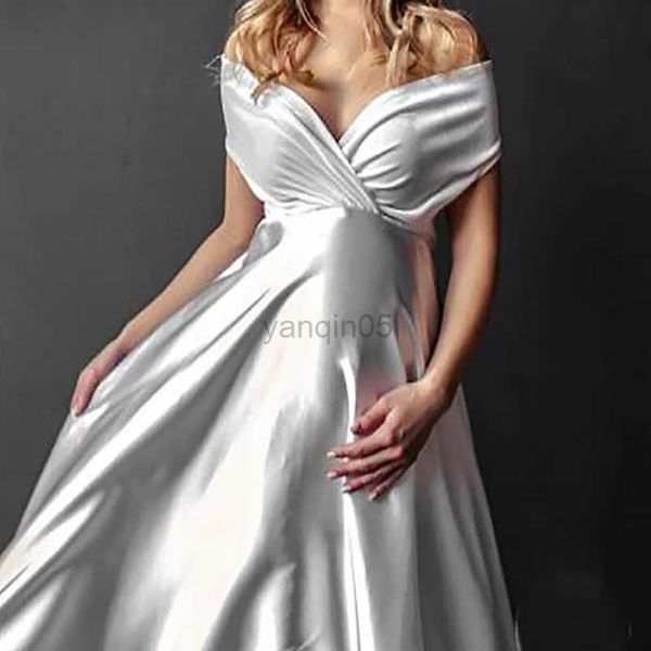 Umstandskleider 2022 Neues Schwangerschafts-Fotoshooting-Kleid für die Fotografie Schwangere Damenbekleidung V-Ausschnitt Low Cut Sexy Umstandskleider mit Gürtel HKD230808