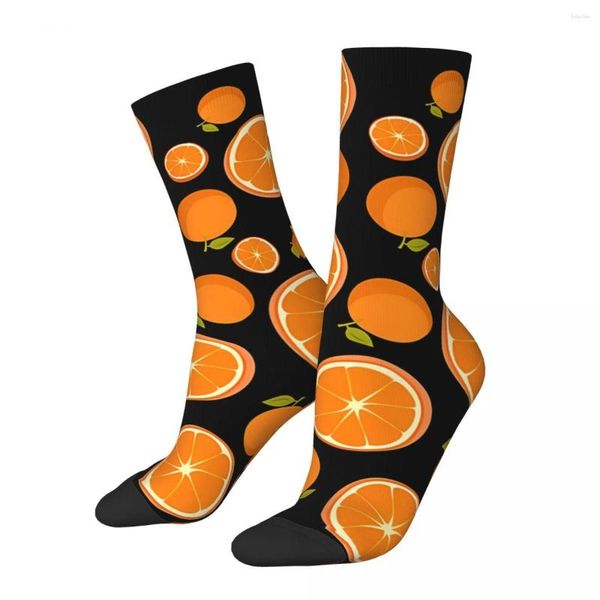 Calzini da uomo Arance Happy Retro Fruits Food Street Style Casual Crew Sock Gift Pattern stampato