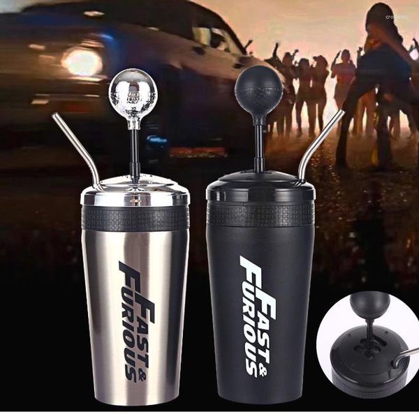 Bottiglie d'acqua Fast and Furious 10 Movie Cup con coperchio in paglia Cambio stile Rocker per auto 600ml