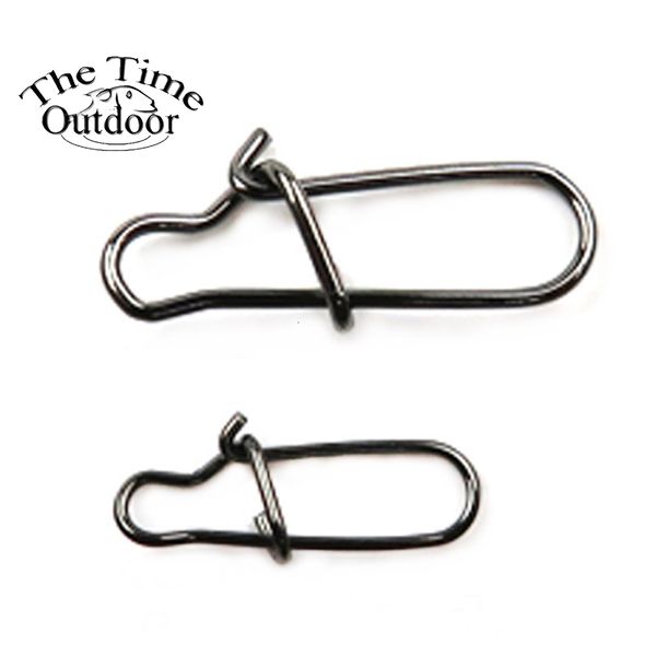 Balıkçılık Kancaları THETIME 100 PCS ÇOCUK PIN PINIZLI ÇELİK BALIK BALIK GERİ GÜVENLİK SNAPS HOOK Aksesuarları Bağlayıcı Snap Pesca 230807