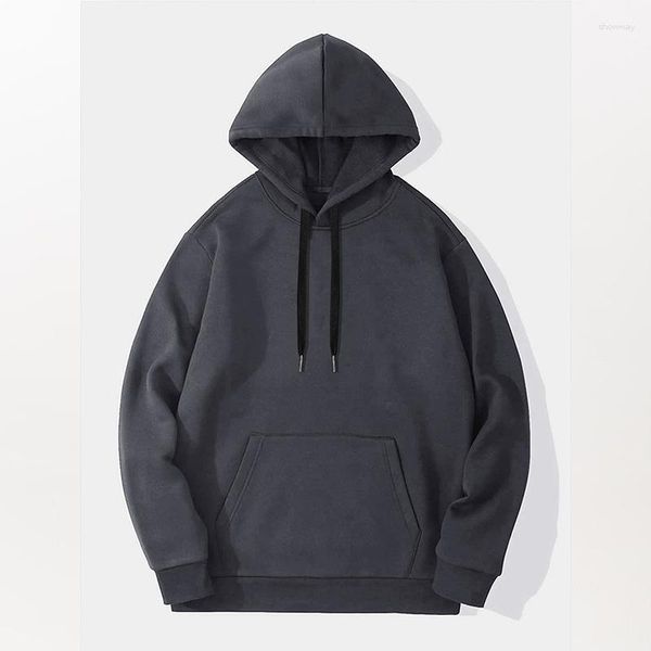 Erkek Hoodies 2023 Gevşek Katı Kapşonlu Kadınlar Uzun Kollu Cep Sonbahar Kış Sokak Ceket Y2K Bayan Hoodie Sweatshirt Erkek Spor Top