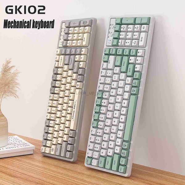 GK102 albero meccanico tastiera retroilluminata cablata esports game computer albero rosso keycap Bluetooth wireless HKD230808