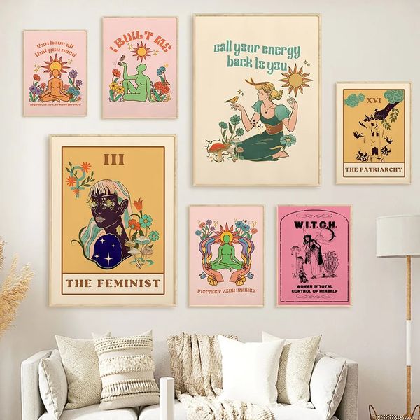 Феминистские анонсные плакаты Таро Женская власть картина рисовать ведьма при печати подарки на стенах для домашних живых девушек декор спальни wo6