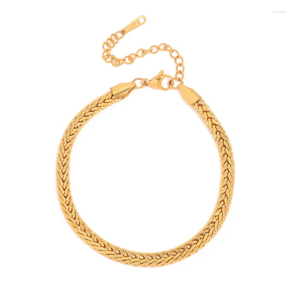 Link-Armbänder ALLME INS Fashion Chunky Chain für Damen Herren Unisex 18 Karat Gold PVD-beschichtetes Edelstahl-Armband, nicht anlaufend