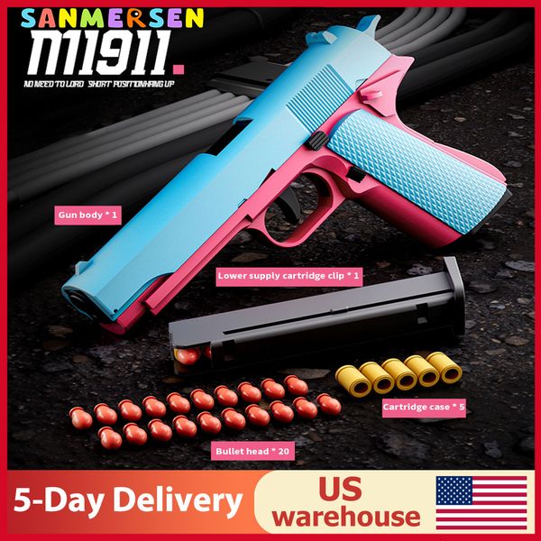 Gun Toys M1911 Colt Shell Ejecting Soft Bullet Toy Gun Ejection Toy Foam Darts Blaster Airsoft Pistole Automatische Waffenpistole für Kinder Erwachsene 230807