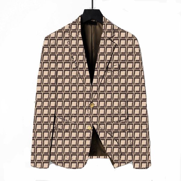 Giacca da abito firmata Blazer da uomo Abbigliamento da uomo Abbigliamento primaverile e autunnale Cappotto con scollo a V Motivo scozzese a righe Vestibilità ampia e dritta