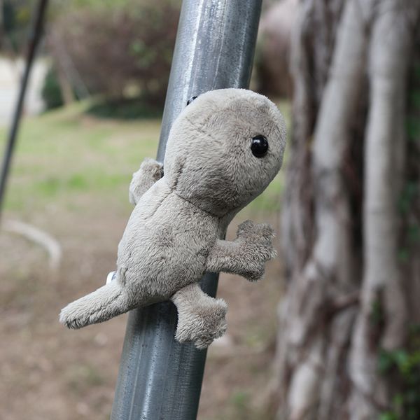 Bonecas de pelúcia pequenas e fofas lagartixas cinzas brinquedos de pelúcia macios para casa, lagartos, répteis de pelúcia, animais, brinquedos magnéticos, presentes 230807