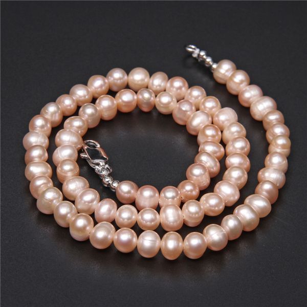 Collane con ciondolo Elegante oblato Perle rosa naturali Collane Gioielleria raffinata Perle d'acqua dolce barocche Catena con perline Per regali da donna Chocker Matrimonio 230808