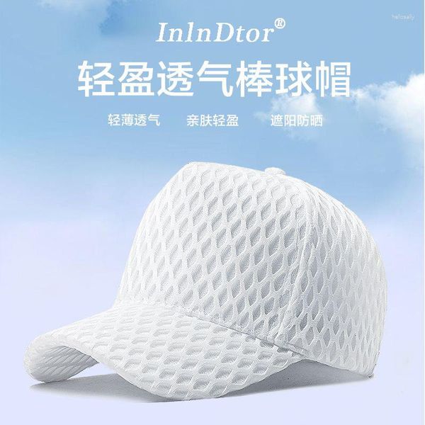 Ball Caps Weiß Zylinder Herren Sommer Baseball Cap Honeycomb Mesh Check Fashion Truck Atmungsaktiv