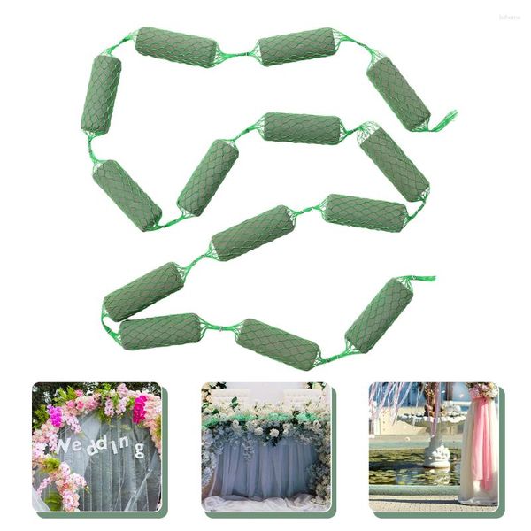 Flores decorativas guirlanda floral para flores frescas esponja blocos suporte de absorção arco porta artesanato tijolos secos verde