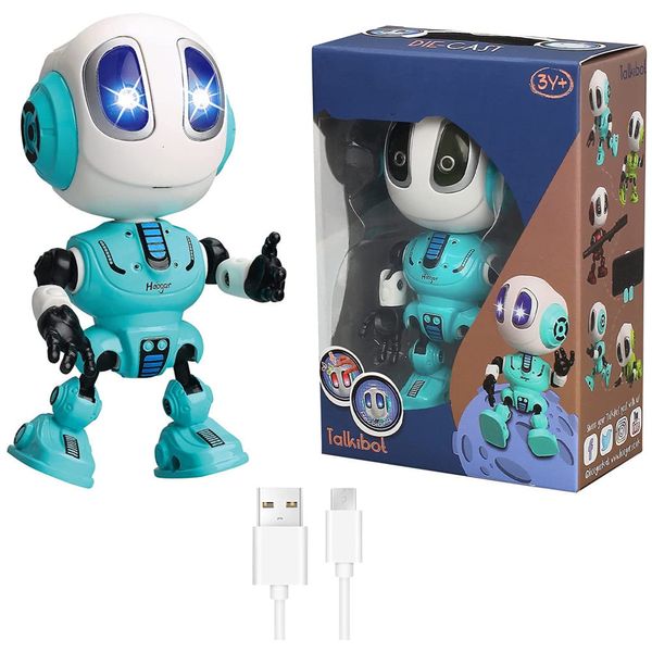 Elétrico/RC Animais Robô Falante Inteligente Brinquedo Infantil Cabeça de Brinquedo Sensor de Toque Robô DIY USB Brinquedo Elétrico Boneca Eletrônica Removível Pequeno LED Liga de Luz Robô 230808