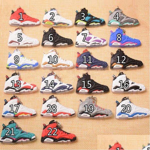 Schuhteile Zubehör 22 Stile Basketballschuhe Schlüsselanhänger Ringe Charm Sneakers Schlüsselanhänger Schlüsselanhänger Hängende Neuheit Mode C90L Drop Del