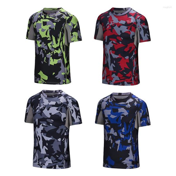 Camisetas masculinas 2023 completas estampadas em 3D camufladas roupas decote em bico sublimação camisetas de manga curta