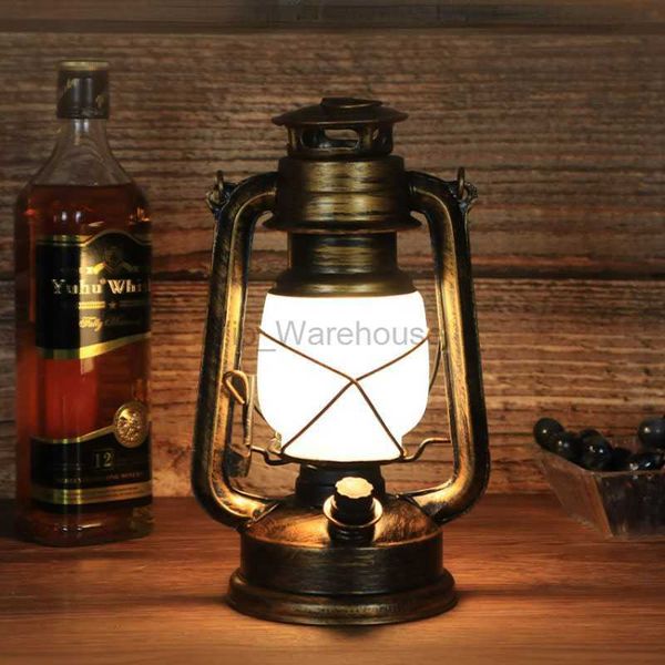 LED Rechargeable Bar Table Lamp Outdoor Camping Light Camping Tent Portable Retro Horse Lantern Flame Lamp HKD230808