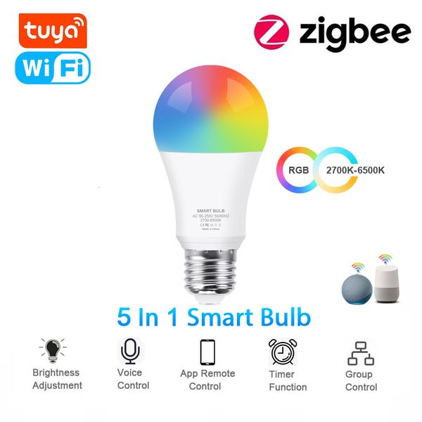 Altro Casa Giardino 18W 15W Tuya Wifi Smart Lampadina RGB E27 Zigbee Ha Condotto La Lampada 110V Alexa Per Google 230807