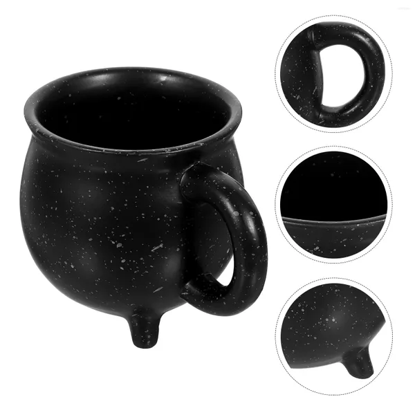 Tazze Witch Cauldron Mug Coffee Cup Caldaia Ceramica Nera Bere Streghe Brew Per Forniture Per Feste