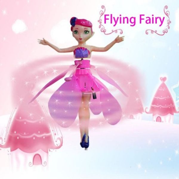 ElectricRC Aircraft Flying Fairy Princess Doll Mini Drone Palm Sensore Bambola galleggiante Bambini Induzione a infrarossi RC Elicottero Giocattoli volanti Regali per ragazze 230807