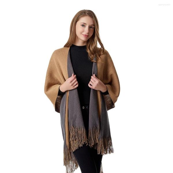 Sciarpe Donna Primavera Autunno Scialle Lady Nappe lavorate a maglia Cardigan Autunno Inverno Vintage Wrap Double-sided Tippet Filato di lana Sciarpa all'ingrosso