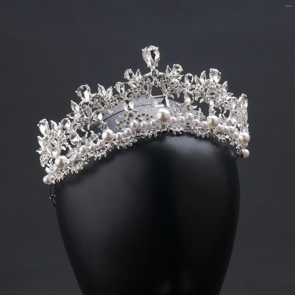 Haarspangen 2023 Braut Tiaras und Krone Hochzeit Accessoreis für Frauen Perle Zirkon glänzend Diadem Prinzessin Charme Noiva Schmuck