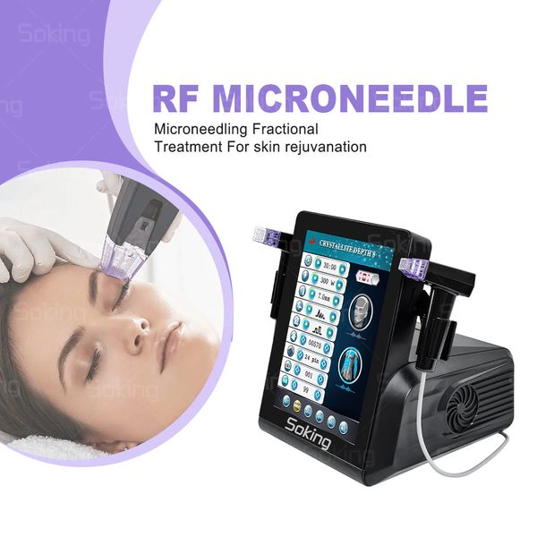 Vip alta qualidade 2 em 1 profundidade microcristalina vertical 8 rf máquina de microagulha fracionada para remoção de estrias tratamento de cicatriz de acne equipamento de beleza