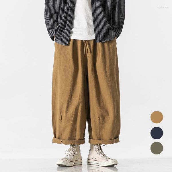 Pantaloni da uomo Uomo Giappone Coreano Streetwear Vintage Oversize Allentato Casual Gamba larga Cargo Donna Cityboy Harem Coppia Pantaloni