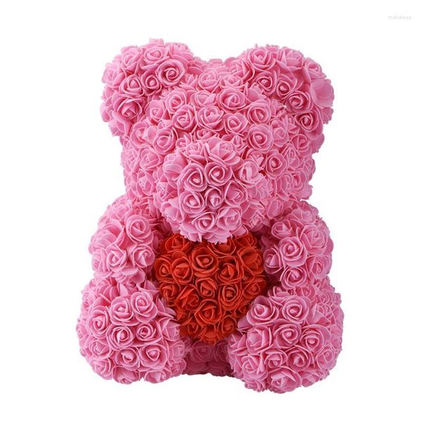 Dekorative Blumen, 40 cm, Teddy-Rosenbär, künstliche Blume, Weihnachtsdekoration für Zuhause, Valentinstag, Frauengeschenke