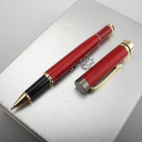 Vintage Ahşap Vücut Beyaz Kalem Top Pens Doldurma 0.7mm Roller Okul Memur Kırtasiye Malzemeleri