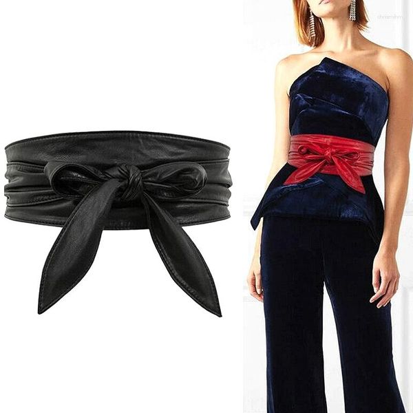 Ремни женщины зашнуруют ремень Bownot Longe Wide Bind Tastband Dies Bow Ladies Dress Decoration Fashion Pu кожа