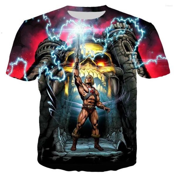 Camisetas Masculinas He Man And The Masters Of Universe T-Shirts Anime Impressão 3D Streetwear Feminino Moda Masculina Camisas Grandes Crianças T-shirts Tops