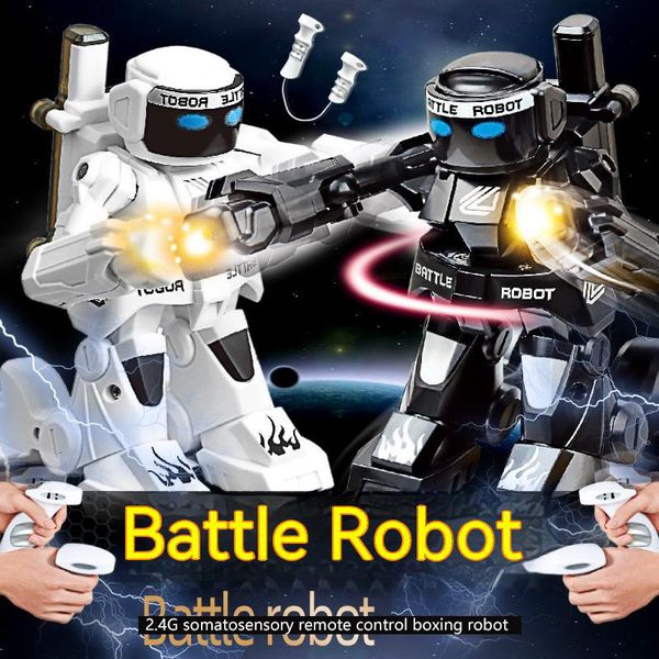 ElectricRC Animals 777615 RC 24g Somatosensorial Remote Control Boxing Robot Double Outdoor Competitive Fighting Intelligent Model Toy Gift 230807