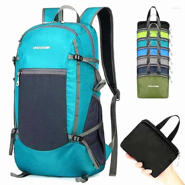 Bolsas para atividades ao ar livre Mochila de montanhismo dobrável Bolsa de viagem multicolorida à prova de respingos