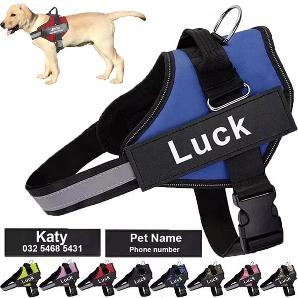 Pettorina per abbigliamento per cani Vest ID Patch Personalizzata Riflettente Traspirante Pet regolabile per NO PULL Outdoor 230807