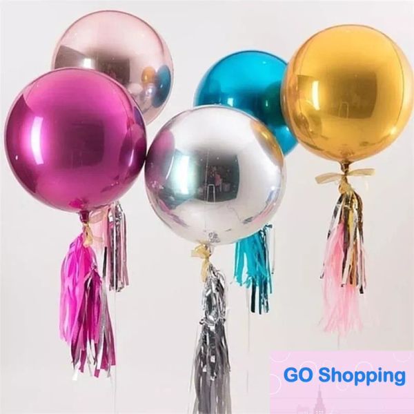 20 Stück Rosegold Silber 4D große runde kugelförmige Folienballons Babyparty Hochzeit Geburtstag Partydekorationen Luftball klassisch