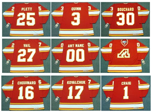 WILLI PLETT CCM Retro Hóquei Jersey Atlanta ERIC VAIL JIM CRAIG ILYA KOVALCHUK DAN BOUCHARD JEAN PRONOVOST PAT QUINN TOM LYSIAK GUY CHOUINARD Tamanho S-4XL