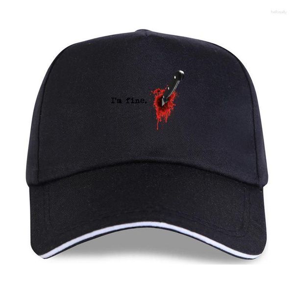 Ball Caps Cap Hat 2023 Summer Casual Men Baseball I'm Fine Wound Blood Knife Hurt Pain Stabe Injury Funny Joke