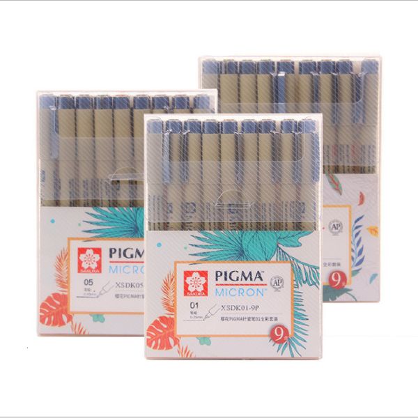 Pennarelli Sakura Pigma Micron Pen Neelde Soft Brush Drawing 005 01 02 03 04 05 08 10 Art Sketch Supplies 230807