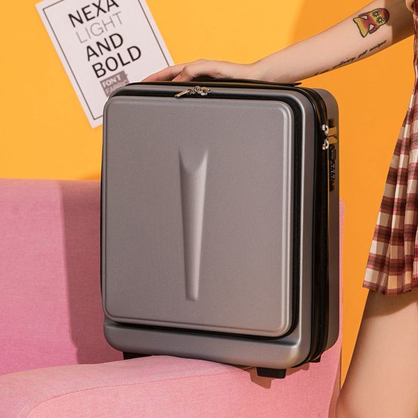 Duffel Bags Небольшой легкий багаж 16 -дюймовый ретро -пароль чемодан на колесах для мужчин и женщин, посаженных на мини -корейское хранилище 230807