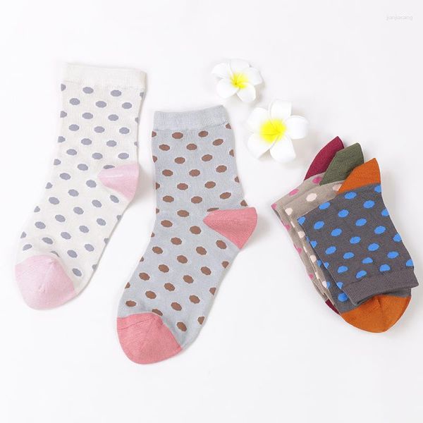 Calzini da donna DONG AI Fashion Female Dot Pattern Funky Ladies Casual Cute Kawaii Harajuku Stile coreano Short Happy Sock