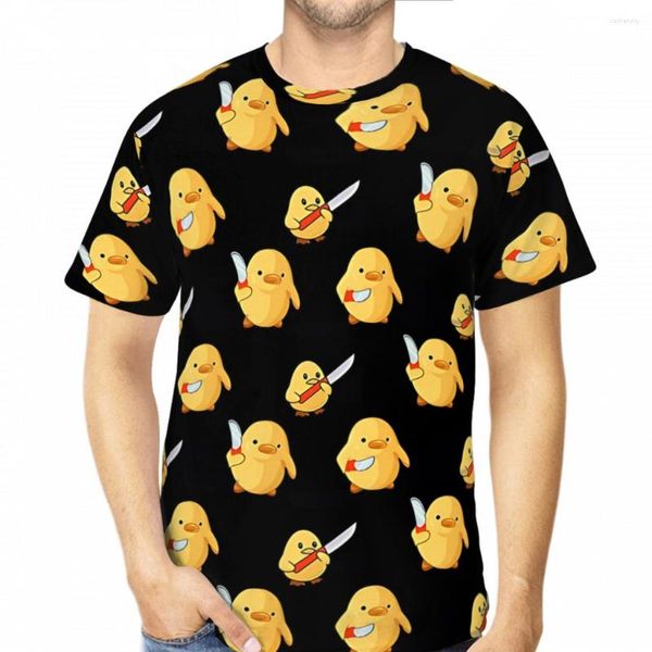 Camisetas masculinas Duck With Knife Camisa impressa em 3D para homem Unissex Poliéster Solta Tops Hip Hop Tees