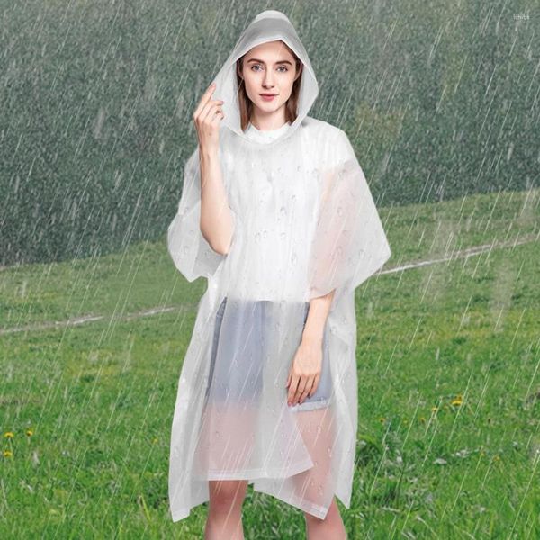 Impermeabili Rain Gear Tuta impermeabile riutilizzabile con cappuccio con coulisse Escursionismo Poncho Cappotto addensato Impermeabile per adulti Donne e uomini