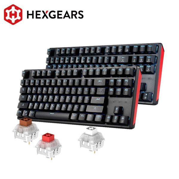 Hexgears Mechanical Keyboard Gaming Hot-Pwappable Switch Russian 87 Клавишные водонепроницаемые переключатели Kailh Клавиатура Пользовательская макрос GK12 HKD230808