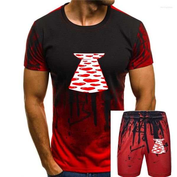 Herren-Trainingsanzüge mit roter Herz-Krawatte zum Valentinstag, Liebes-T-Shirt-Geschenk