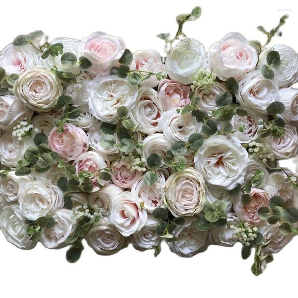 Flores decorativas ROSA 8 pçs/lote Seda Artificial Hortênsia Rosa 3D Flor Parede Decoração de Cenário de Casamento Decoração de Palco TONGFENG