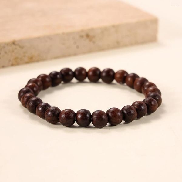 Strand Natural Small Leaf Red Sandalwood Buddha Bead Ring Braccialetti da uomo e da donna Rose Wax Lover Gift Hombre De Pulsera