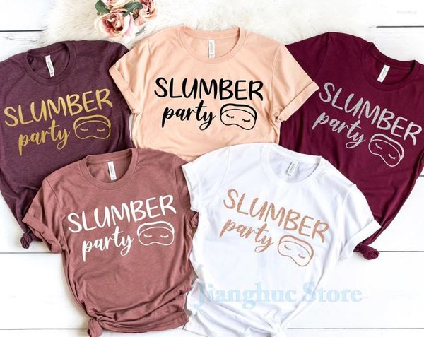 Camisetas femininas festa do pijama esquadrão meninas aniversário pré-adolescente