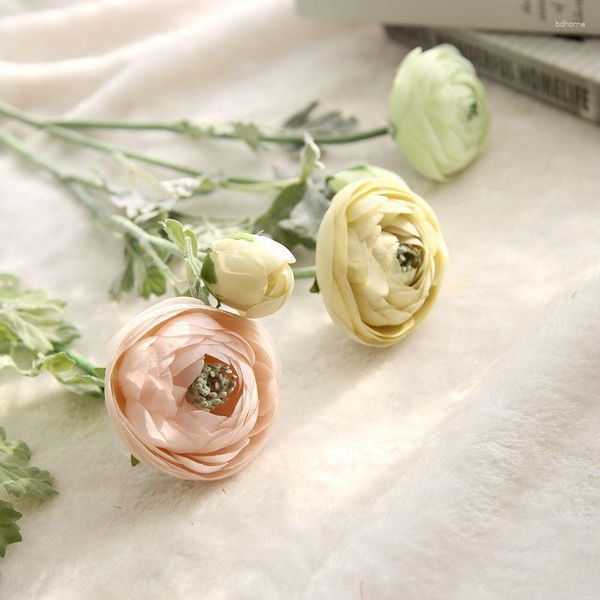 Fiori decorativi 3 pezzi/lotto elegante rosa liancha lu simulazione fiore di seta per matrimoni per arredamento per la casa decorazione