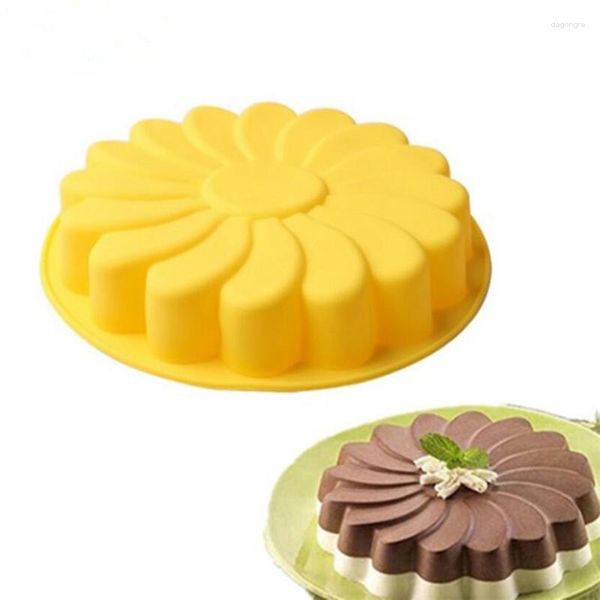 Moldes de Silicone Girassol Bolo Pan Moldes Bakeware Ferramentas 3D Pão Molde De Pastelaria Bandeja De Pizza Faça Você Mesmo Aniversário Festa De Casamento