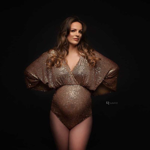 Umstandskleider Umstands-Fotoshooting-Requisiten-Bodysuit für Damen, Babyparty, Fotografie-Kleider für Fotoshootings, Größe Gold, Übergröße, Schwangerschaftskleid HKD230808